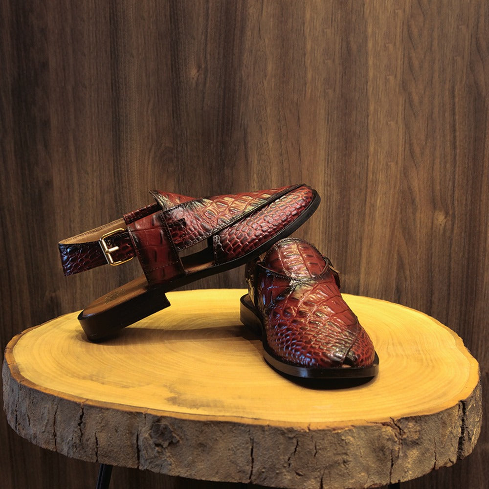 Handcrafted Peshawari • Premium Croc-Embossed Finish