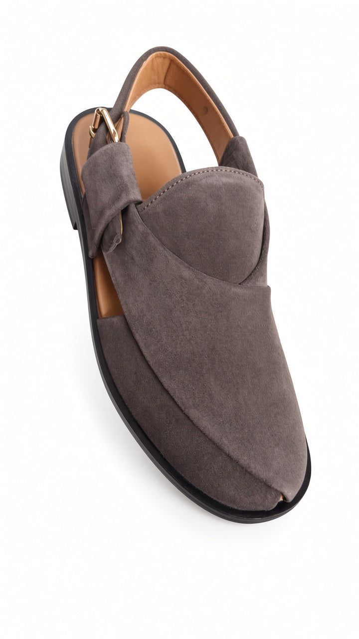 Coffee Suede traditional Handcrafted  Peshawari chappal