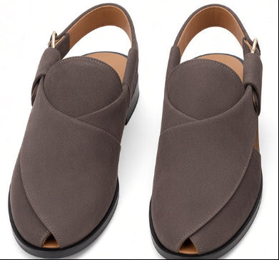 Coffee Suede traditional Handcrafted  Peshawari chappal