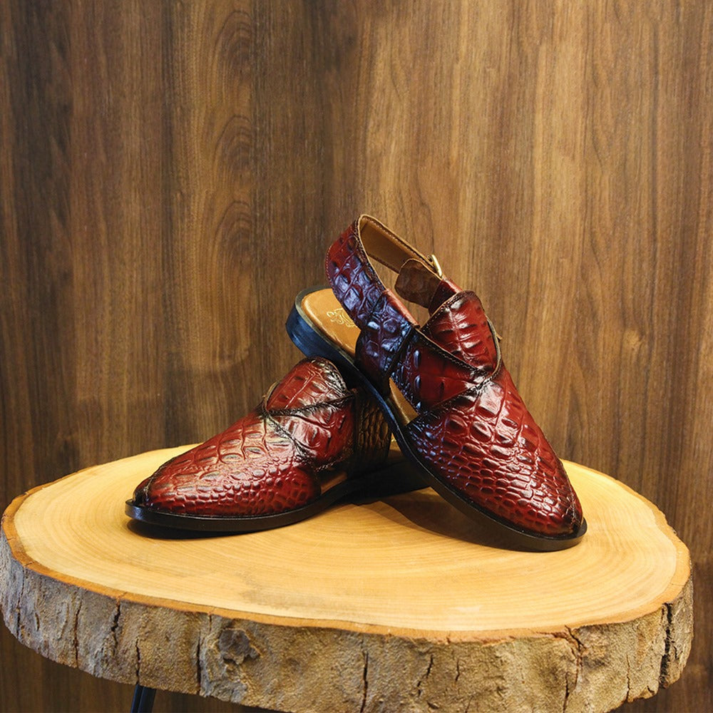Handcrafted Peshawari • Premium Croc-Embossed Finish