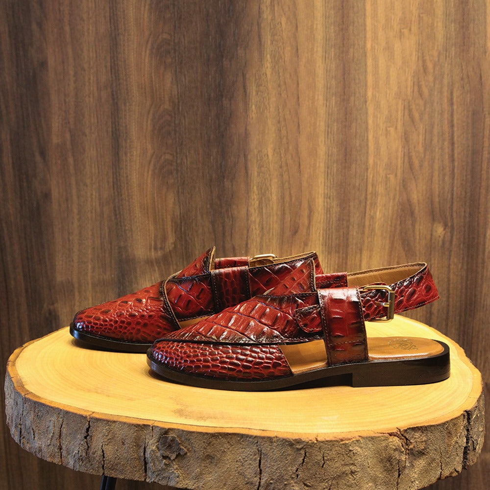 Handcrafted Peshawari • Premium Croc-Embossed Finish