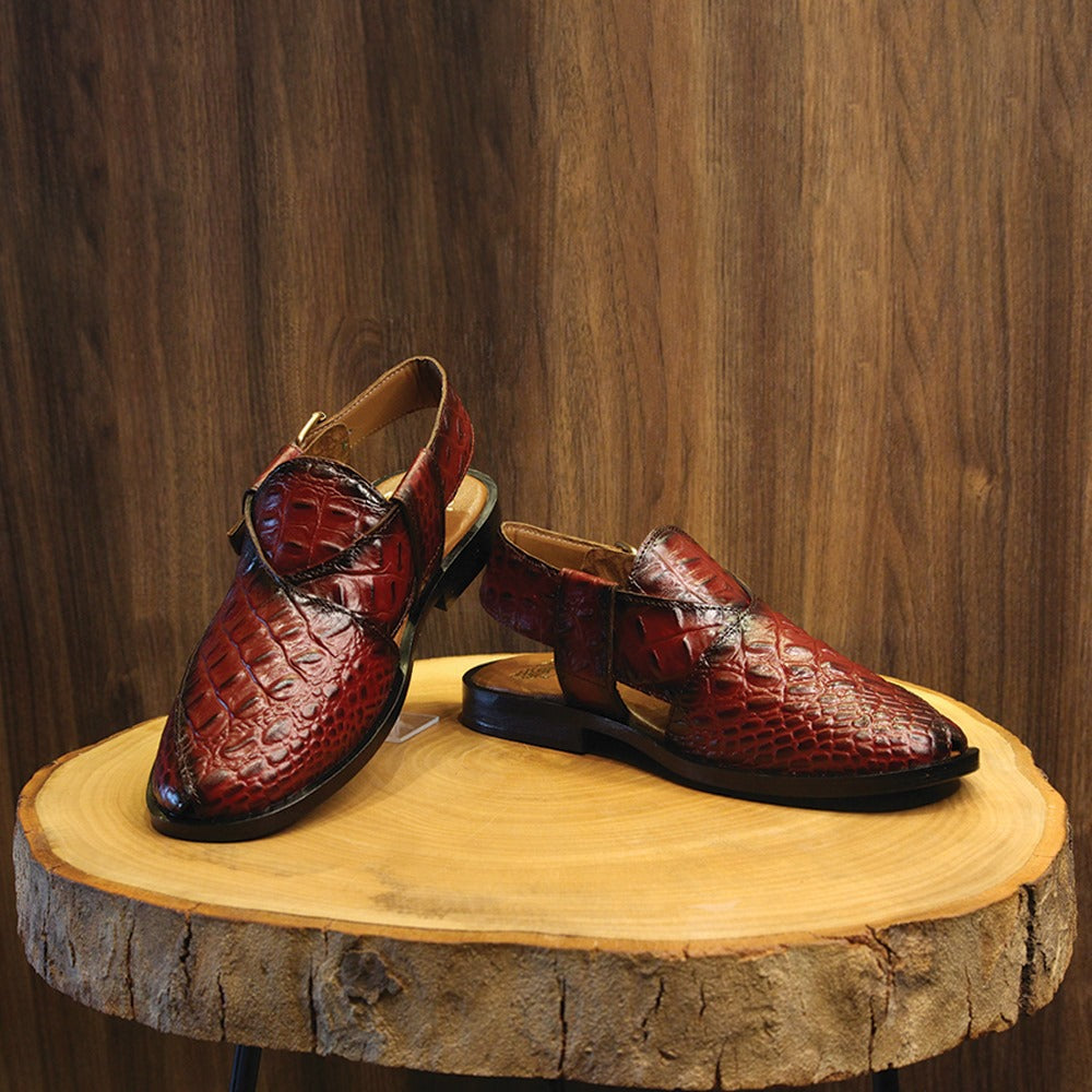 Handcrafted Peshawari • Premium Croc-Embossed Finish