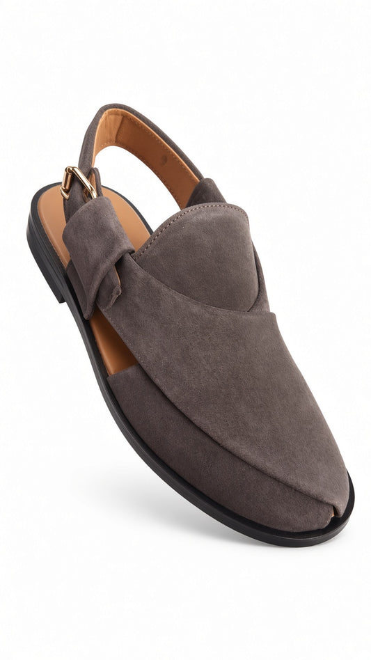 Coffee Suede traditional Handcrafted  Peshawari chappal