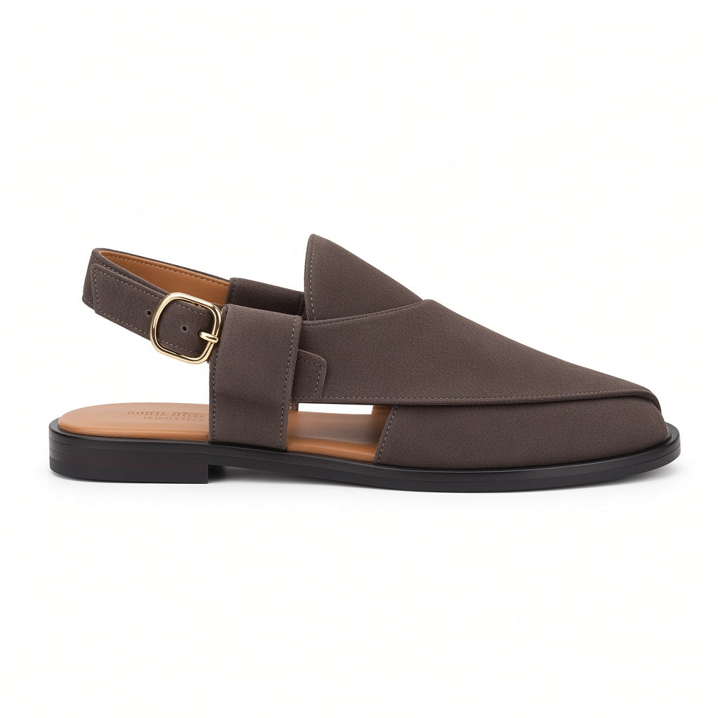 Coffee Suede traditional Handcrafted  Peshawari chappal